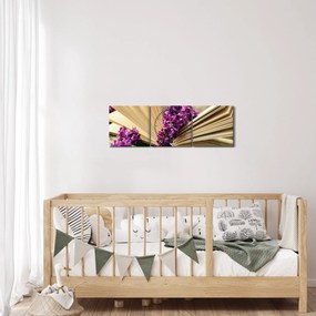 Kép egy levendula könyvről (órával) (90x30 cm)