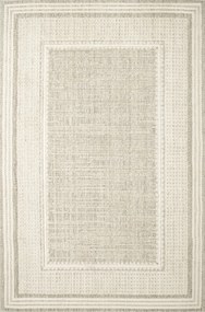 60x100 cm Világos Pamut Szőnyeg Krém Bézs Szürke Kétszintes Geometrikus