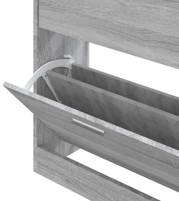 vidaXL szürke sonoma színű szerelt fa cipősszekrény 63x24x81 cm