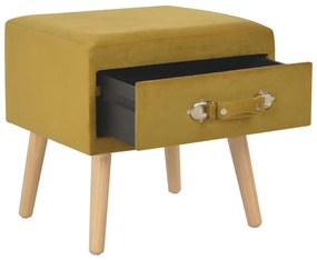 2 db mustársárga bársony éjjeliszekrény 40 x 35 x 40 cm