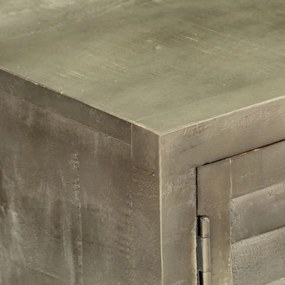 szürke tömör mangófa TV-szekrény sárgarézzel 110x30x48 cm