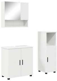 Fürdőszoba bútor szett 3 pcs Fehér 61 x 35 x 64 cm Faanyag
