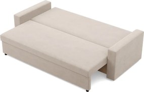 Zeus kanapéágy, bársony, bonell töltet, egyenes kartámasz, bézs