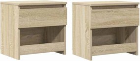 vidaXL 2 db sonoma tölgy színű szerelt fa éjjeliszekrény 40x30x39 cm