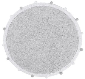 Világosszürke mosható kézi szövésű pamut gyerek szőnyeg ø120 cm Bubbly – Lorena Canals