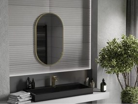 Mexen Loft ovális fürdőszobai tükör 85 x 50 cm, arany keret - 9851-085-050-000-50
