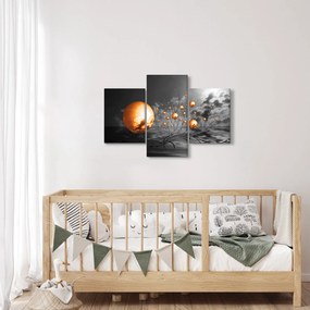Narancssárga absztrakt gömbök képe (90x60 cm)