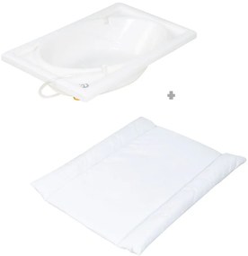 Fehér-natúr színű pelenkázó feltét nyírfa dekorral Baby Pool – Roba