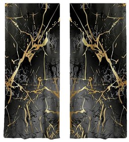 Fekete-aranyszínű függöny szett 2 db-os 140x260 cm – Mila Home