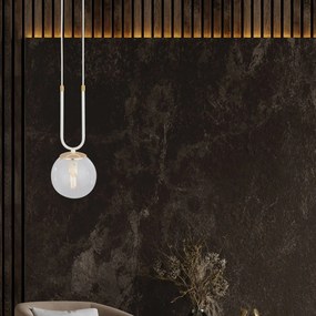 Emibig modern függeszték glam fehér átlátszó emi1116/1
