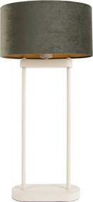 Asztali lámpa bézs színben, zöld ovális búrával és arany belsővel 35 cm - Thijmen