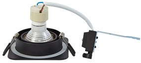 6 darabos, lekerekített, süllyesztett spotlámpa szett fekete GU10 50mm forgatható és dönthető IP44 - Alberto