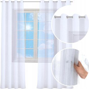 Függöny Kész Fátyol Fehér 145X240 CM Függöny Átvezető Függöny