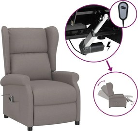 vidaXL tópszínű szövet magas háttámlájú elektromos dönthető fotel