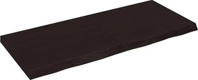 vidaXL sötétbarna kezelt tömör fa fürdőszobai pult 140x60x(2-6) cm