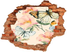 3d fali matrica lyuk a falban Pillangók és virágok nd-c-117916209
