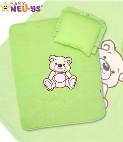 baby nellys 2 darabos teddy maci babakocsi szett  - zöld