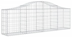 6 db íves horganyzott vas gabion kosár 200x30x60/80 cm