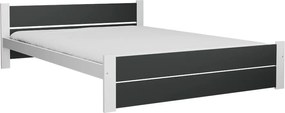 Ágy IKAROS DOUBLE 120 x 200 cm, antracit/fehér Matrac: Deluxe 10 cm matraccal, Ágyrács: Deszkás ágyráccsal