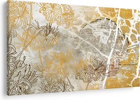 Kép - Vintage fal virágokkal (90x60 cm)