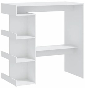 fehér szerelt fa bárasztal tárolópolccal 100 x 50 x 101,5 cm