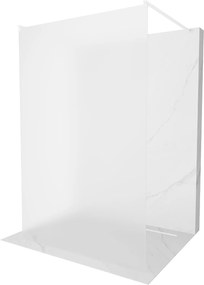 Mexen Kioto, átmenő zuhanyparaván 100 x 200 cm, 8 mm-es jégüveg, 2x fehér stabilizáló távtartó, 800-100-002-20-30