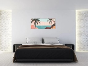 Kép - Pálmafák a tengernél (120x50 cm)