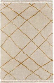 Bézs-sárga Shaggy Boho szőnyeg 80x150 cm