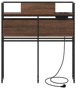 Tároló fejtámla polcokkal fejtámlával barna tölgy 75 cm Faanyag