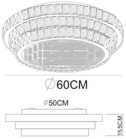 Globo 68157-58- LED dimmelhető mennyezeti lámpa KLARA 58W/230V 2700-6000K átm.60cm fehér+távirányító