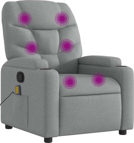 vidaXL világosszürke szövet dönthető masszázsfotel