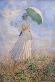 Reprodukció Woman with a Parasol turned to the Right, 1886, Claude Monet