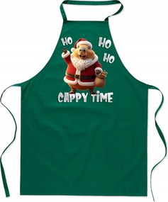 Női Konyhai Kötény férfi karácsonyi pamut nyomott mintás zöld