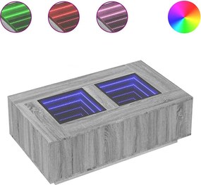 vidaXL sonoma végtelen hatású LED-es dohányzóasztal 116 x 69 x 40 cm