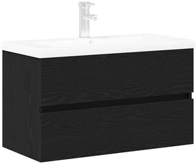 Mosdószekrény tárolóval Musta tammi 80 x 39 x 62 cm Faanyag