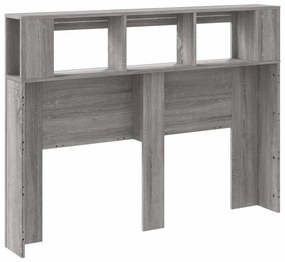 szürke sonoma szerelt fa LED-es fejtámla 140x18,5x103,5 cm
