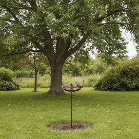 Leszúrható öntöttvas madáretető és itató, 80 cm