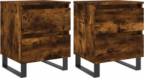 vidaXL 2 db füstös tölgy színű éjjeliszekrény 40 x 35 x 50 cm