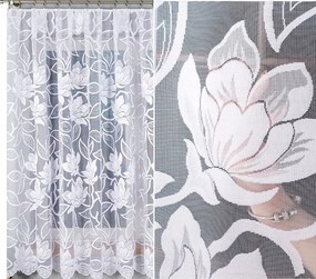 Jacquard függöny 023338 mintás, 300x180cm egyenes, virágmintás (szegélyekkel)