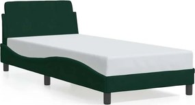 vidaXL sötétzöld bársony ágykeret Dover 80 x 200 cm
