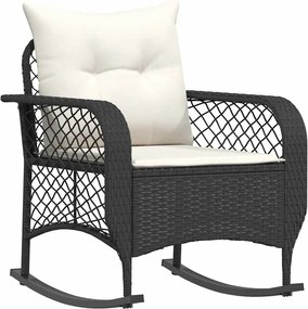 vidaXL fekete polyrattan kerti hintaszék párnákkal