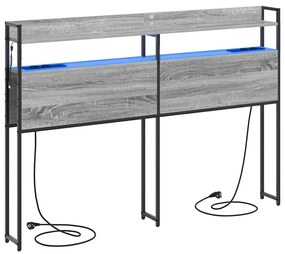 Fejtámla LED -es lámpákkal Szürke sonoma 150 cm Faanyag