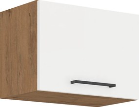 Felső szekrény, lancelot tölgy / fehér extra magas fényű HG, VEGA 50 GU-36 1F