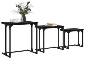 Fészkelt Kávézó Asztal 3 pcs Musta tammi 50.5 x 35 x 53 cm