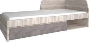 Ágy, 90x200, nairobi gesztenye/onix, JESI NEW