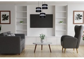 Csillár zsinóron CORAL 3xE27/60W/230V fekete/króm átm. 45 cm