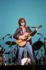 Fotográfia Writer composer Bob Dylan at a concert in the early 1980s