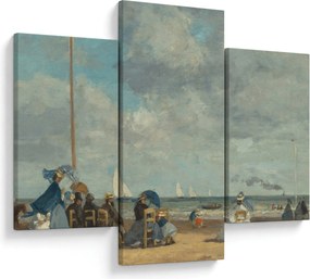 Kép - Eugène Boudin, Beach  at Trouville, reprodukciók (90x60 cm)