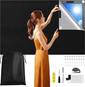 Hordozható Sötétítő Roló 200 CM X 145 CM Árnyékolás Hálószobába