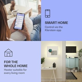 Klarstein Mojave 1000 smart, infravörös hősugárzó 2 az 1-ben, konvektor, 120 x 60 cm, 1000 W, RGB világítás